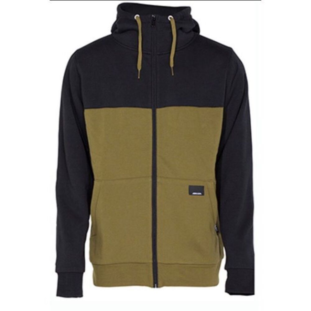 Armada Snowboarding Two-Tone  Olive & Black Zip-Up Hoodie Sweatshirt Men's XL